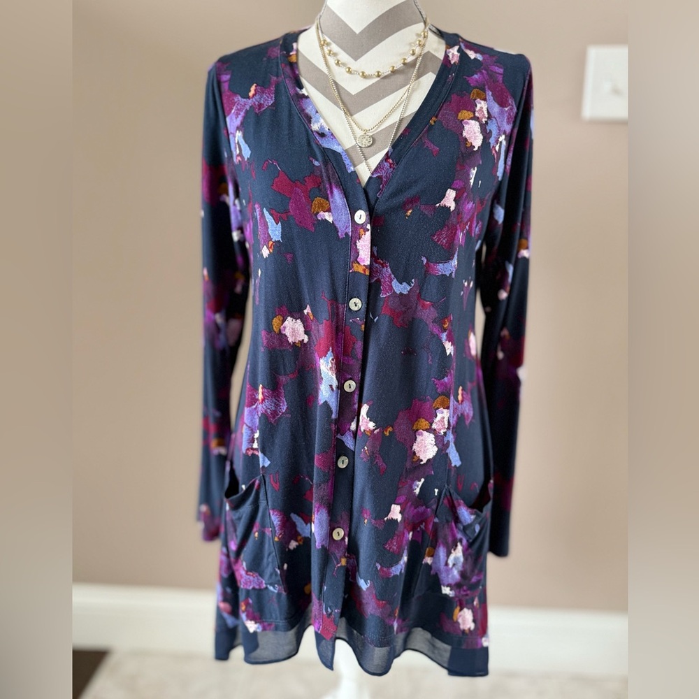 LOGO by Lori Goldstein Tunic Cardigan